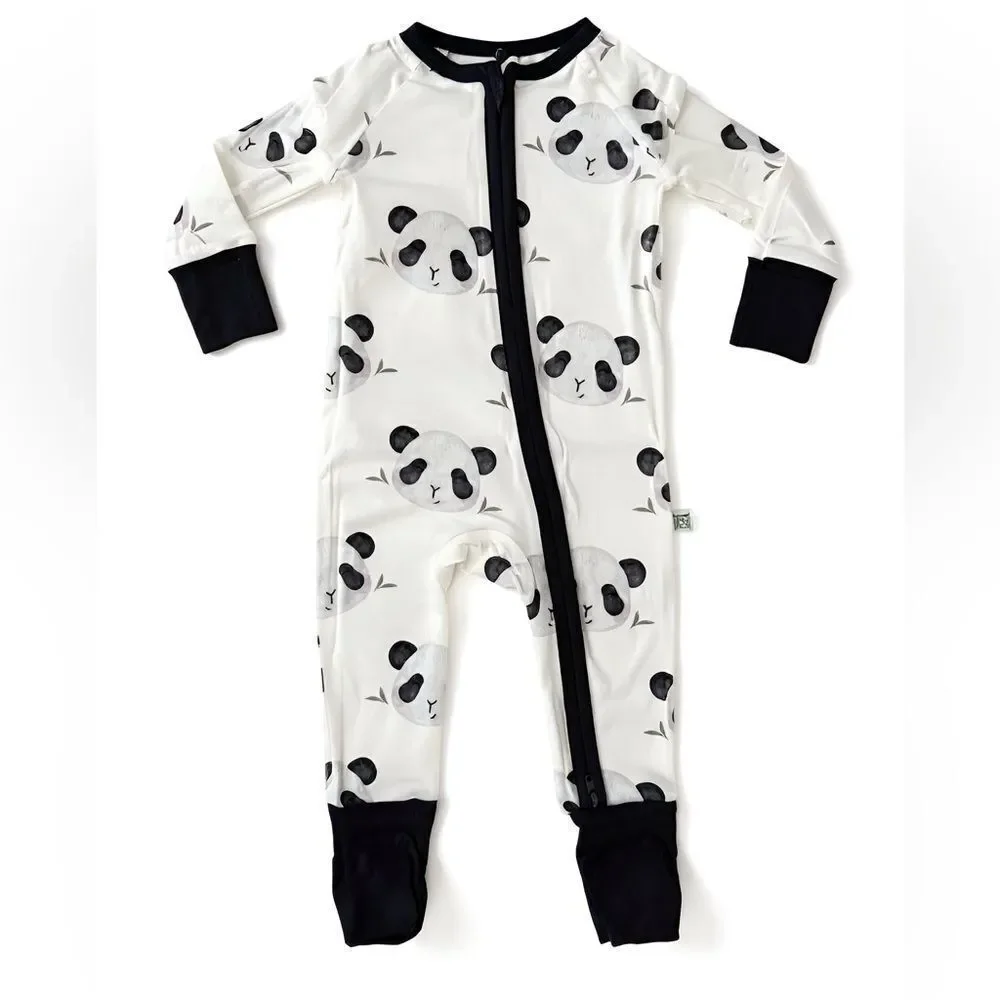 Organic Bamboo Baby Onesie with Panda Print